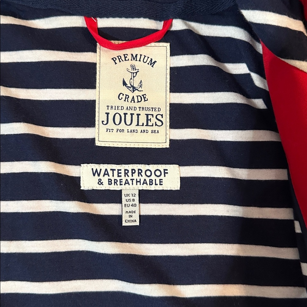 Joules Red Hooded Rain Jacket - Picture 2 of 4